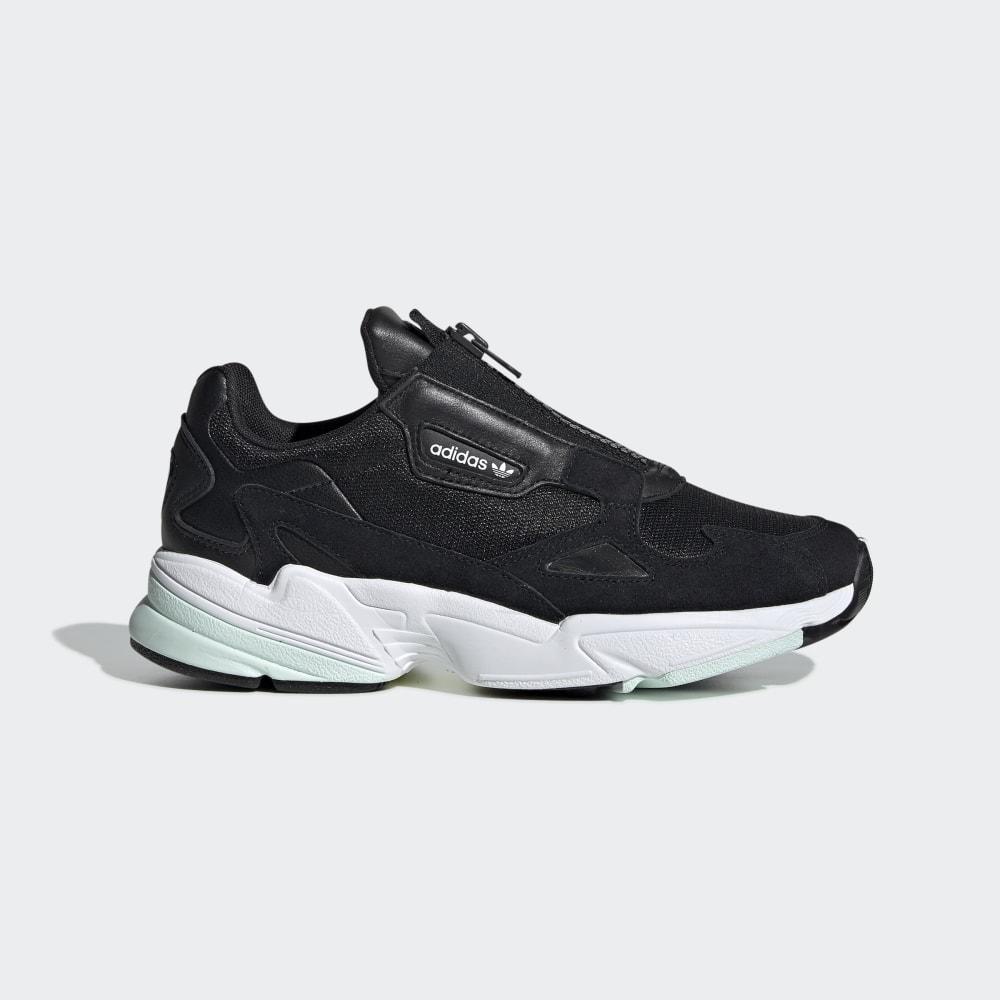 Originals Adidas Falcon Zip Dama Romania - Negrii/Verde Menta/Galbeni EF2046